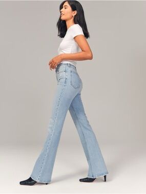 Abercrombie & Fitch Light Blue High-Rise Flare Jeans